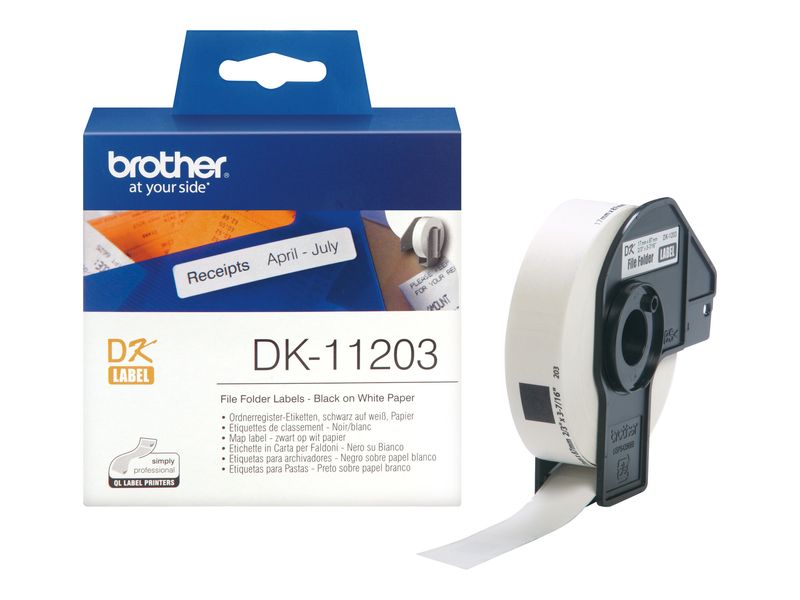 Оригинална лента с етикети черен текст на бял фон за принтери и печатащи устройства на Brother QL-710W DK11203. Ниски цени, прецизно изпълнение, високо качество.